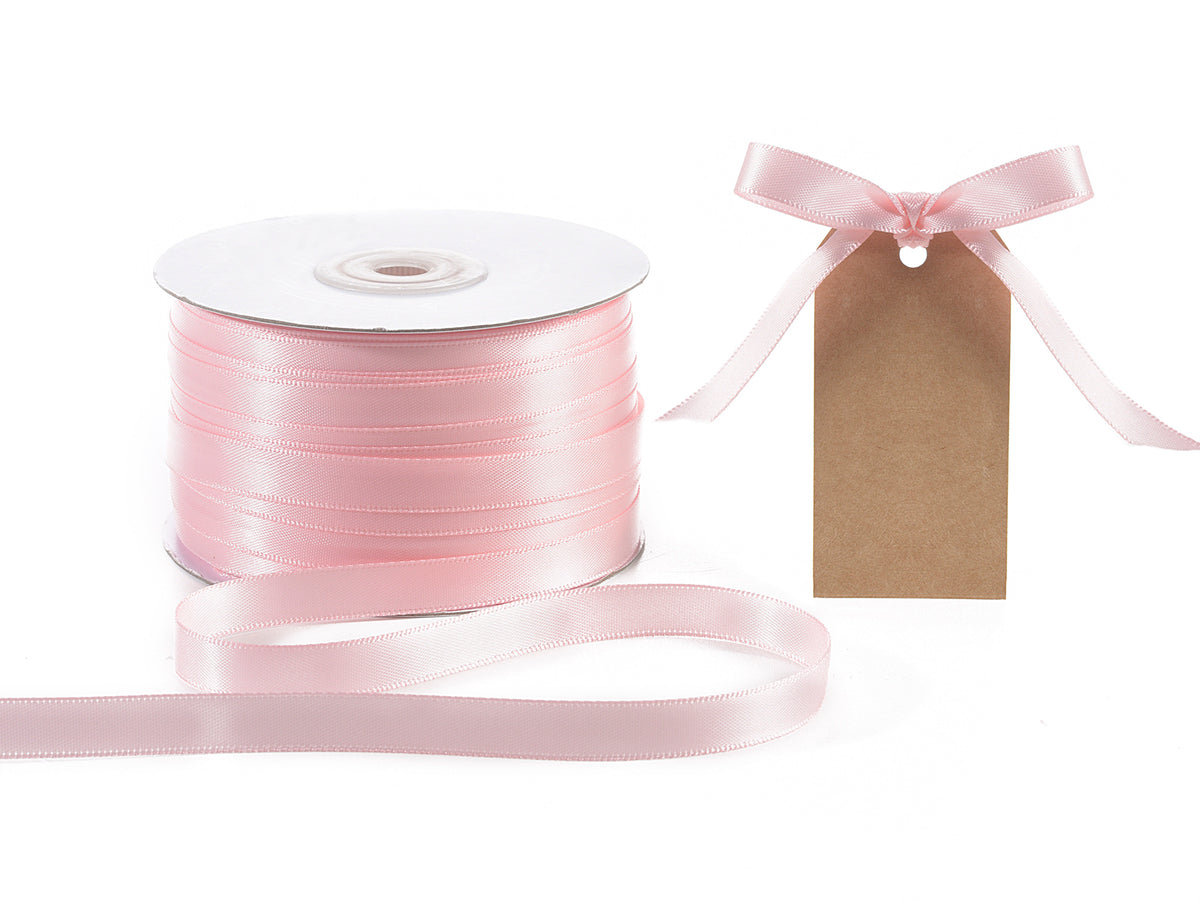 Nastro doppio raso color rosa confetto, mm 10 x 100 m