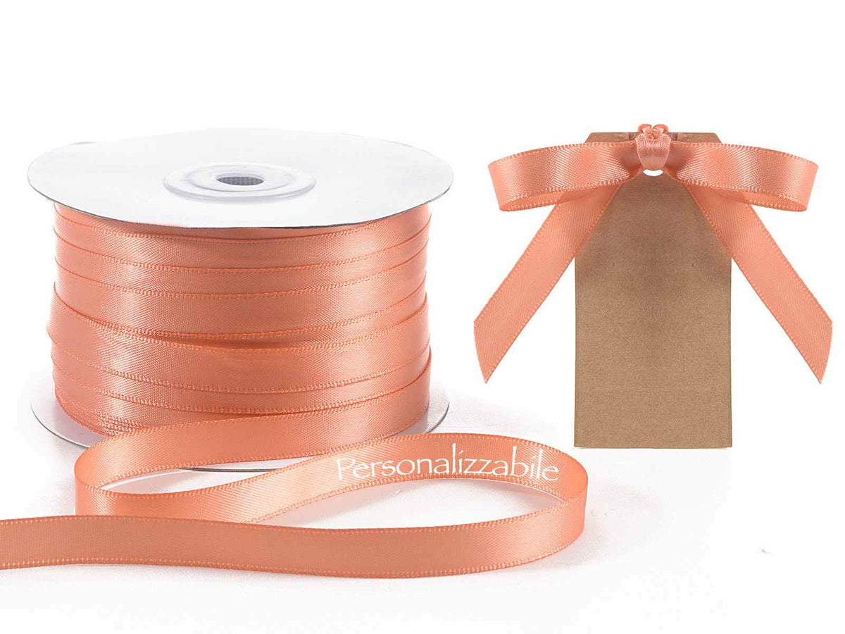 Nastro personalizzato doppio raso color salmone 10 mm, set da 500 pezzi, mm 10 H