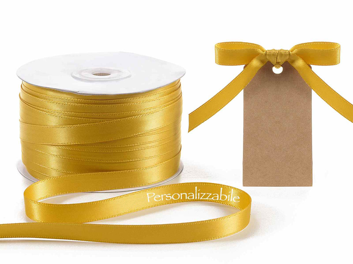 Nastro personalizzato doppio raso oro 10 mm, set da 500 pezzi, mm 10 H