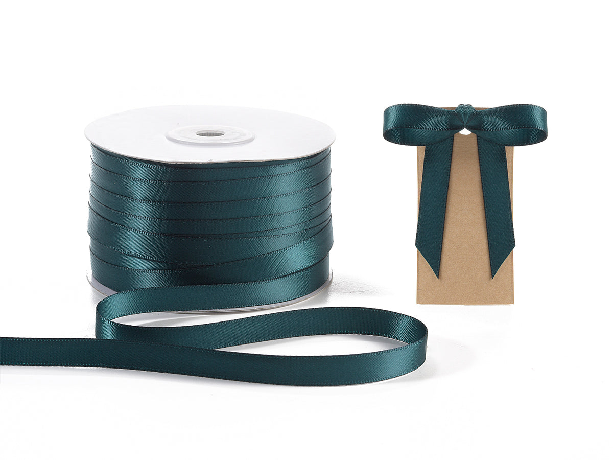 Nastro doppio raso color verde smeraldo, mm 10 x 100 m