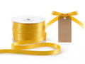Nastro doppio raso color giallo ocra, mm 10 x 100 m