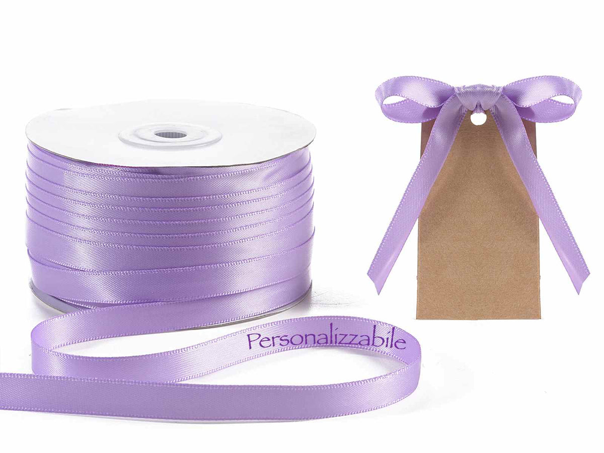 Nastro personalizzato doppio raso lilla 10 mm, set da 500 pezzi, mm 10 H