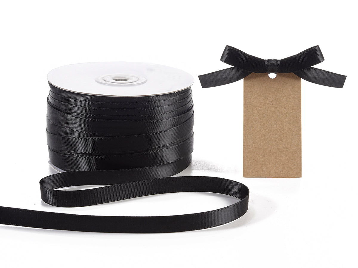 Nastro doppio raso color nero, mm 10 x 100 m