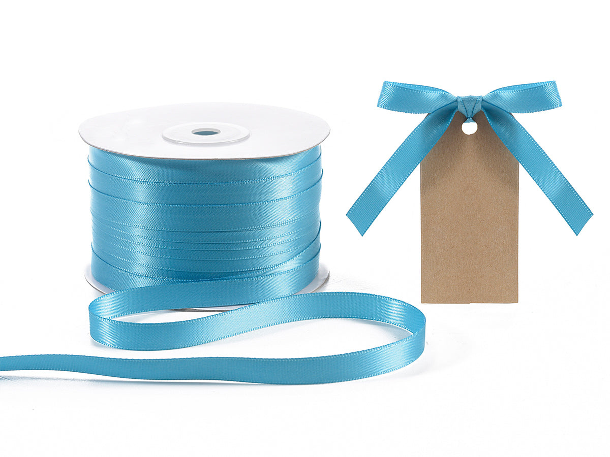 Nastro doppio raso color turchese, mm 10 x 100 m
