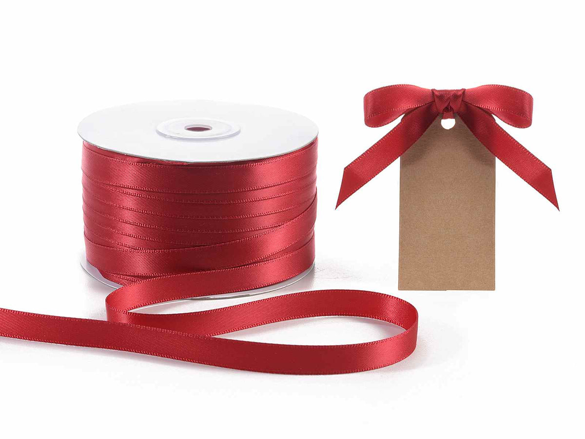 Nastro doppio raso color rosso rubino, mm 10 x 100 m
