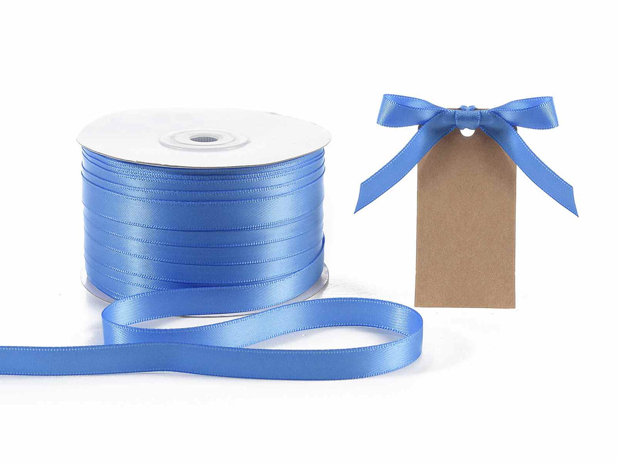 Nastro doppio raso color blu avio, mm 10 x 100 m