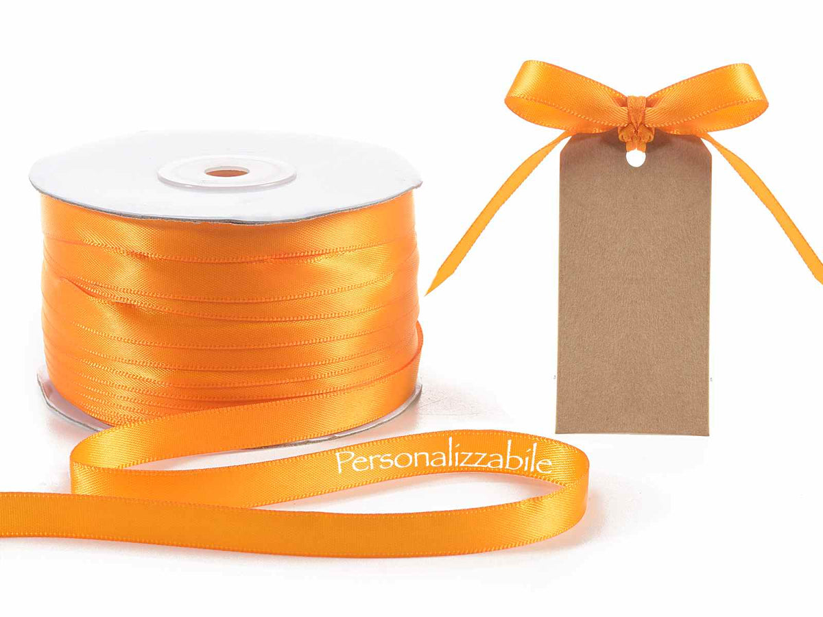 Nastro personalizzato doppio raso aranci, set da 500 pezzi, mm 10 H