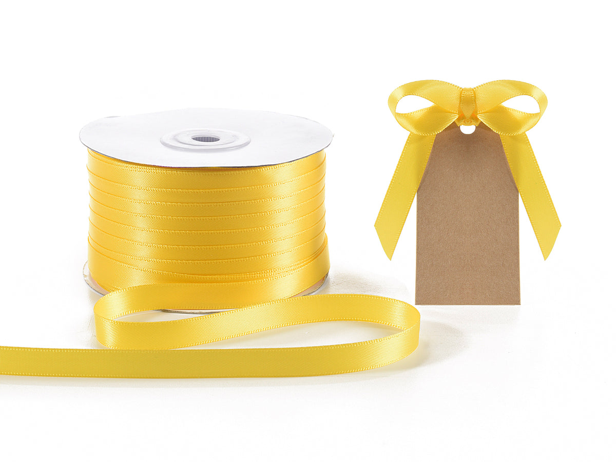 Nastro doppio raso giallo sole, mm 10 x 100 m