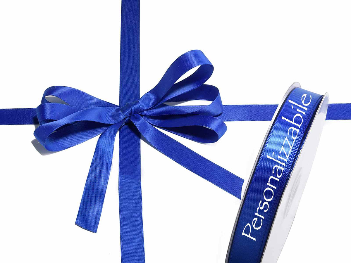 Nastro personalizzato doppio raso blu royal 15 mm, set da 500 pezzi, mm 15 H