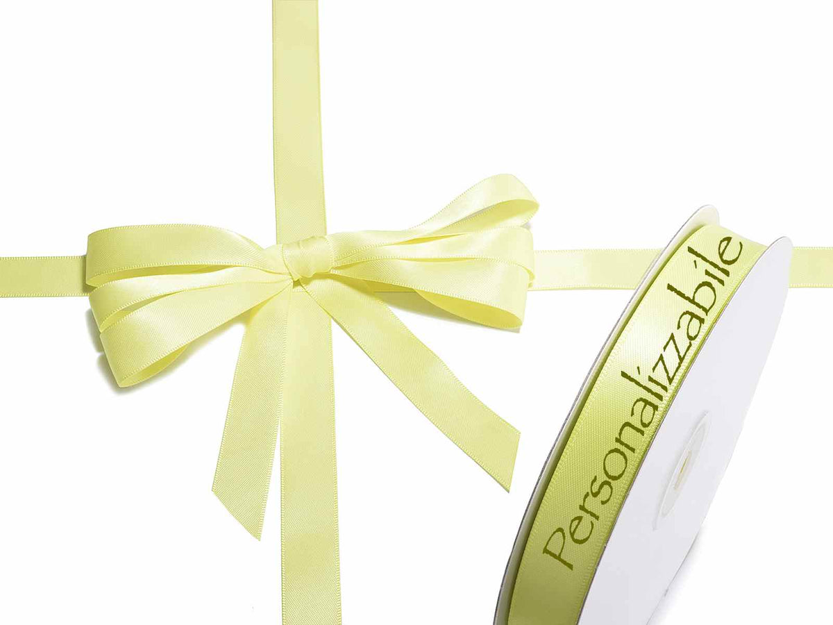Nastro personalizzato doppio raso giallo acido 15mm, set da 500 pezzi, mm 15 H