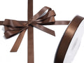 Nastro doppio raso color marrone cioccolato, mm 15 x 50 m