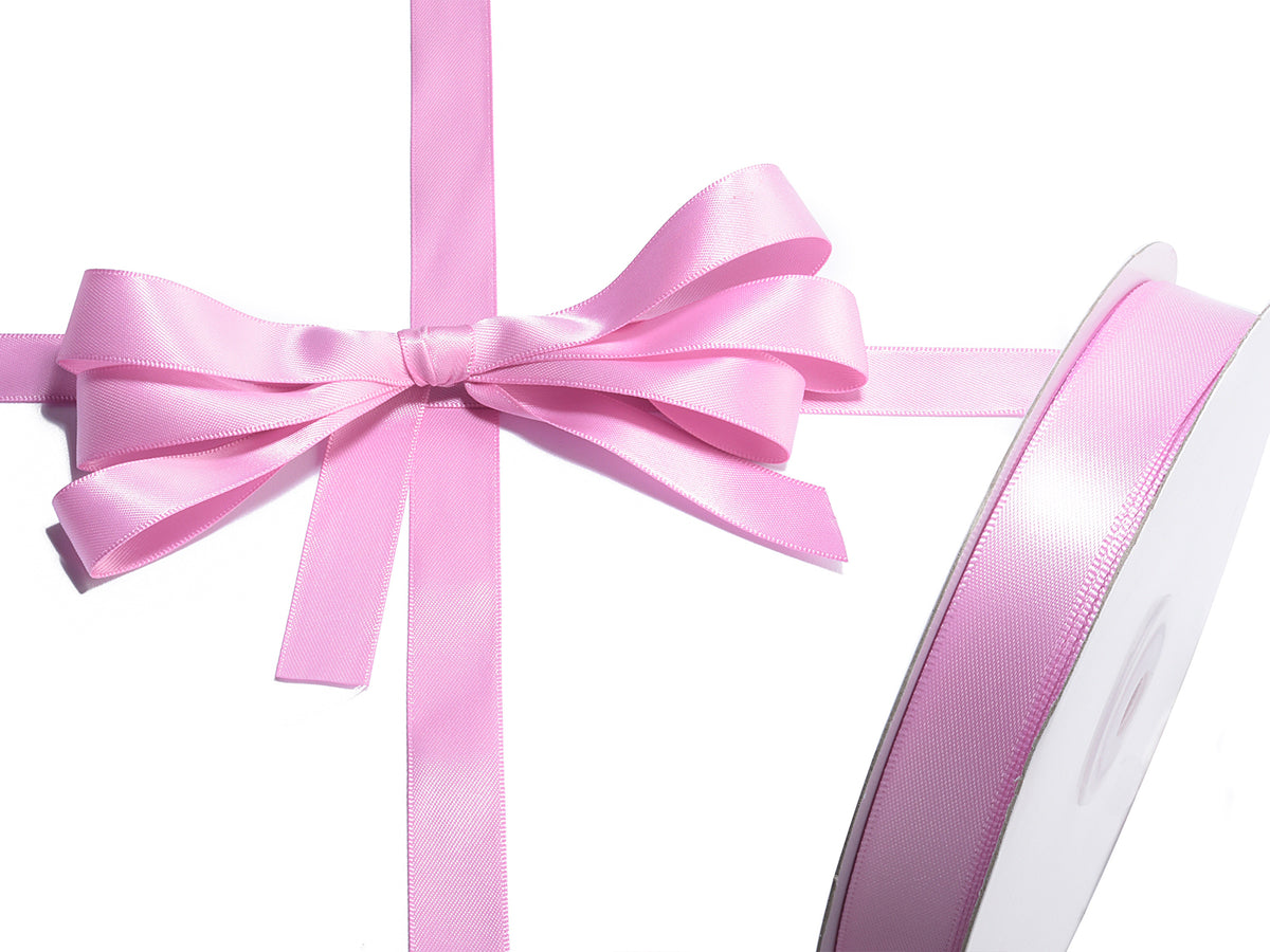 Nastro doppio raso color rosa antico, mm 15 x 50 m