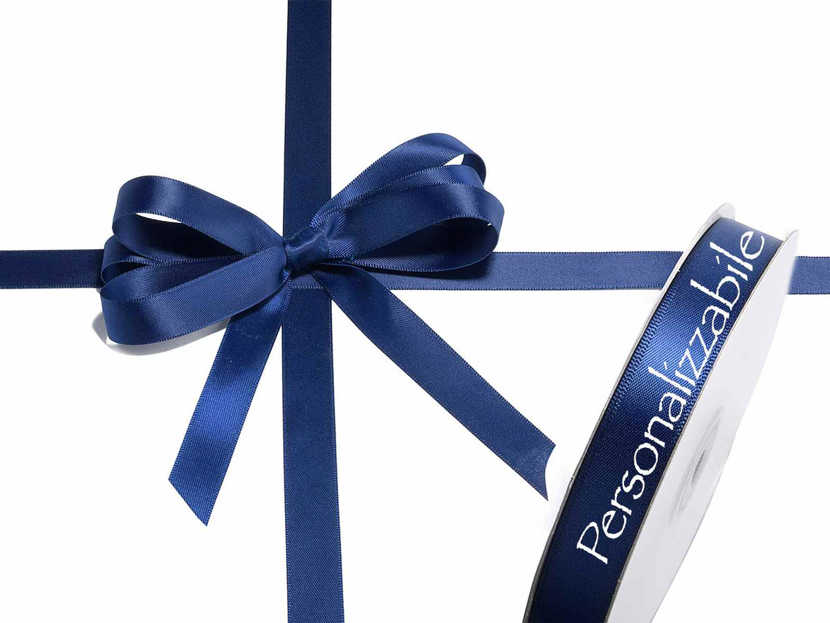 Nastro personalizzato doppio raso blu notte 15 mm, set da 500 pezzi, mm 15 H