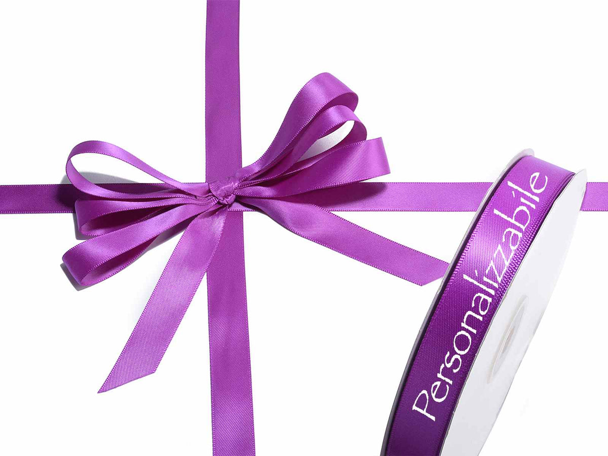 Nastro personalizzato doppio raso viola orchidea 15 mm, set da 500 pezzi, mm 15 H