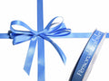 Nastro doppio raso mm 15 x 50m blu avio personalizzato, set da 500 pezzi, mm 15 H