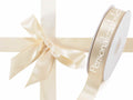 Nastro personalizzato doppio raso ecrù 25 mm, set da 500 pezzi, mm 25 H