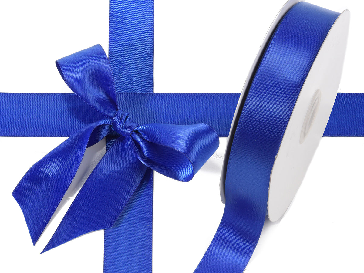 Nastro doppio raso color blu royal, mm 25 x 50 m