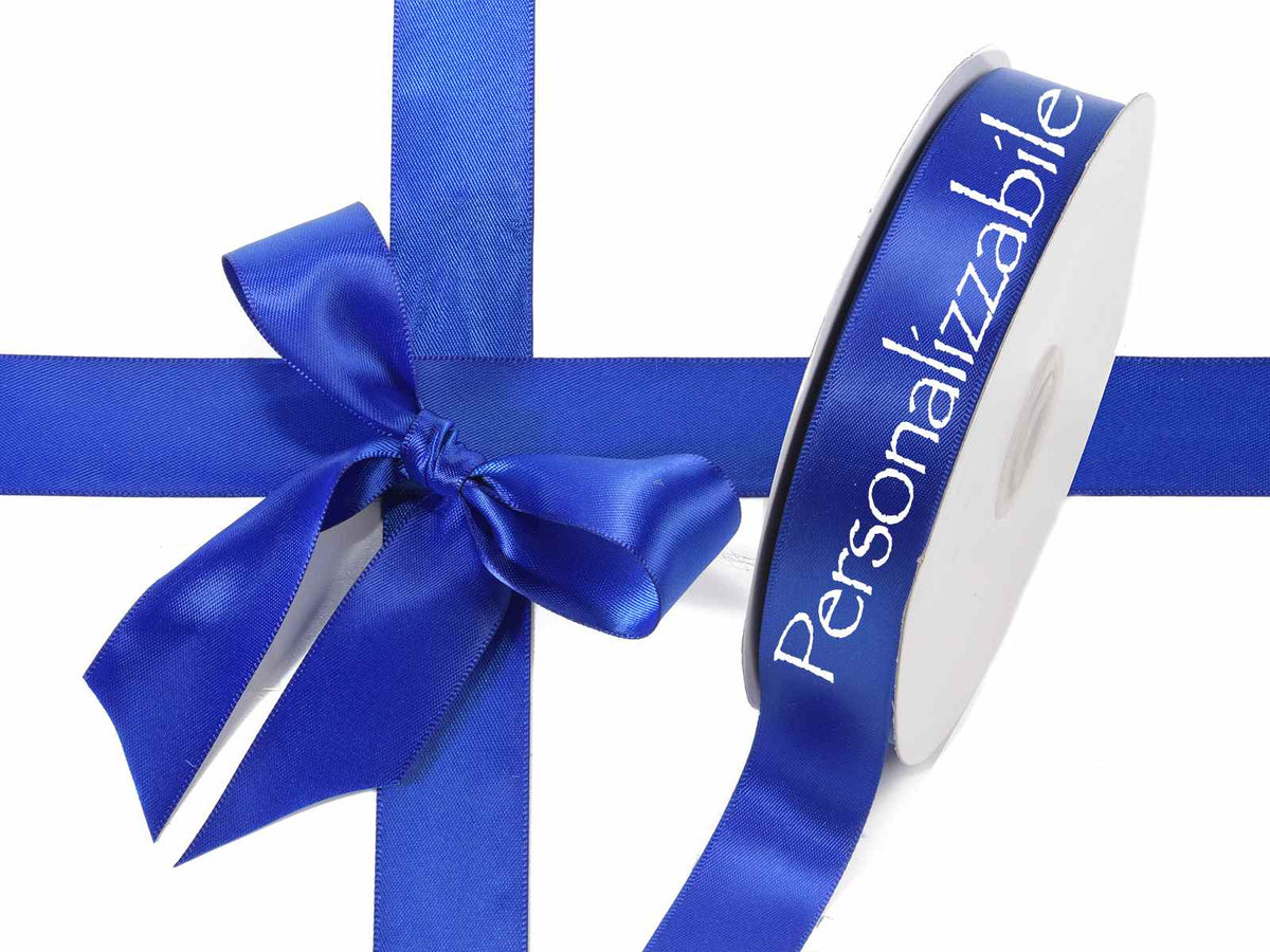 Nastro personalizzato doppio raso blu royal 25 mm, set da 500 pezzi, mm 25 H