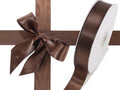 Nastro in doppio raso color marrone cioccolato, mm 25 x 50 m