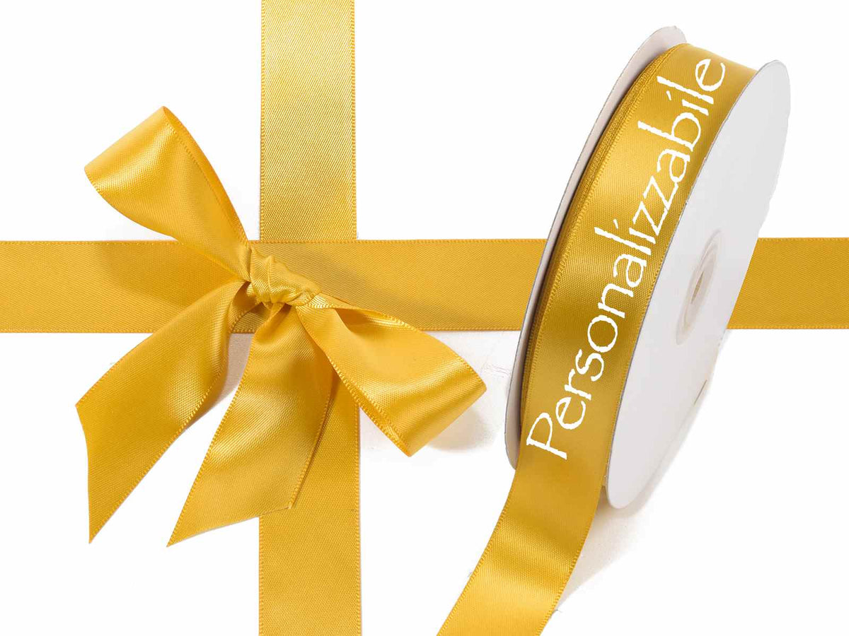 Nastro personalizzato doppio raso oro 15 mm, set da 500 pezzi, mm 25 H