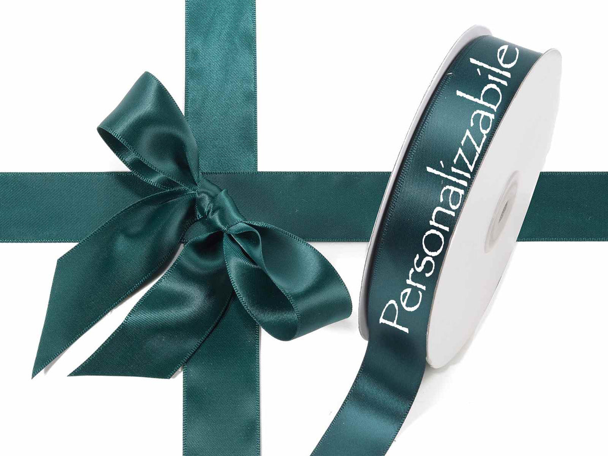 Nastro personalizzato doppio raso verde smeraldo 25 mm, set da 500 pezzi, mm 25 H