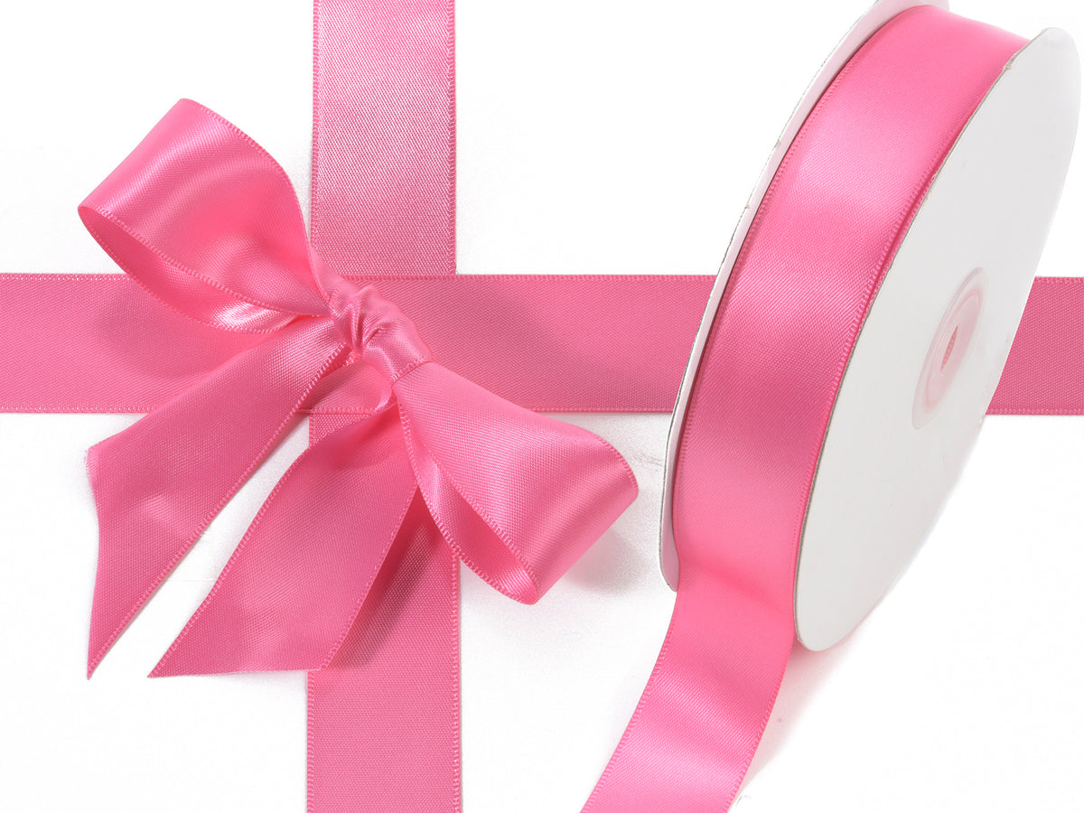 Nastro doppio raso color rosa shocking, mm 25 x 50 m