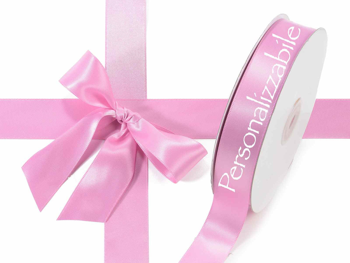 Nastro personalizzato doppio raso rosa antico 25 mm, set da 500 pezzi, mm 25 H