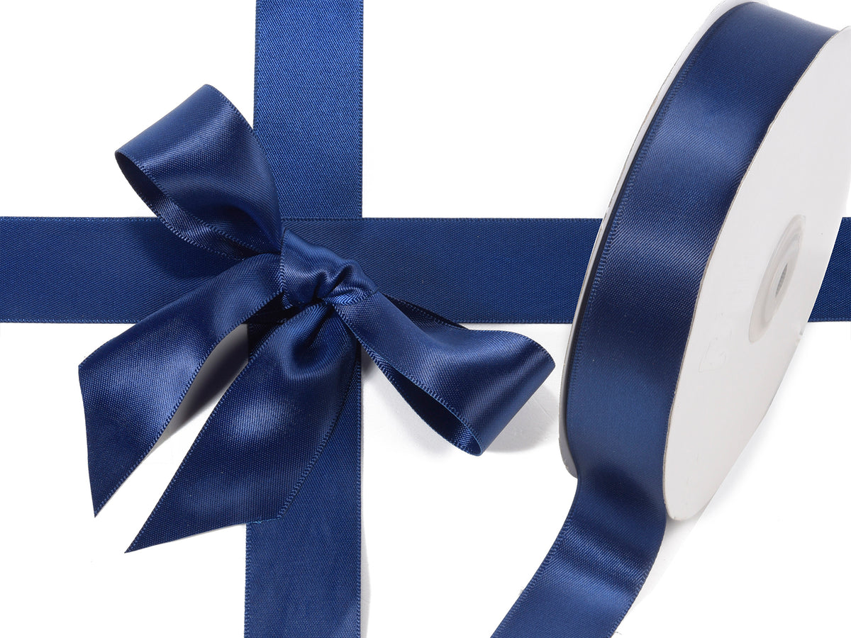 Nastro doppio raso color blu notte, mm 25 x 50 m