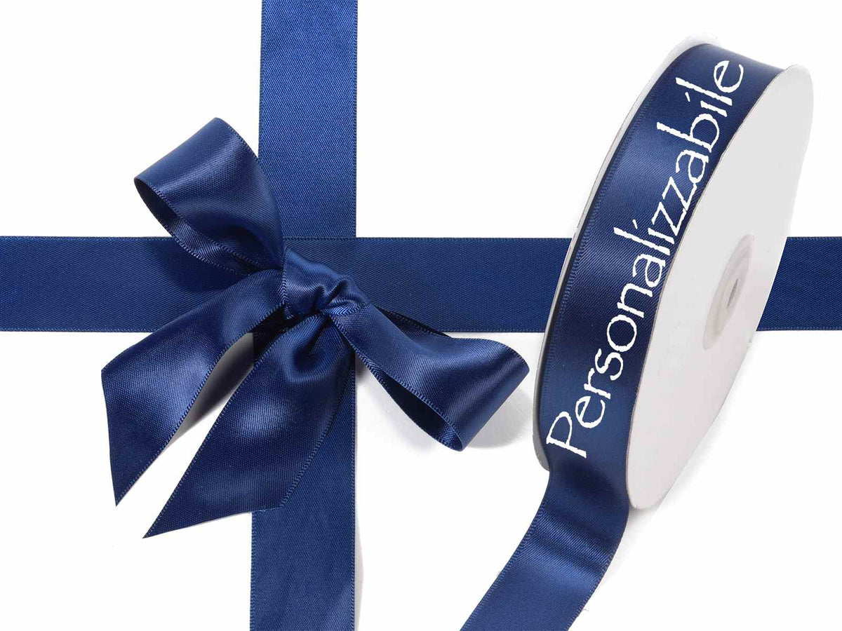 Nastro personalizzato doppio raso blu notte 15 mm, set da 500 pezzi, mm 25 H