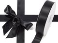 Nastro doppio raso color nero, mm 25 x 50 m