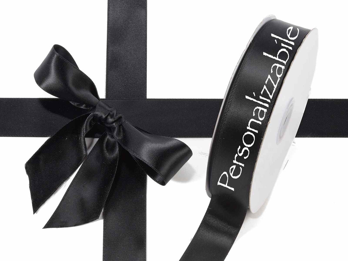 Nastro personalizzato doppio raso nero 25 mm, set da 500 pezzi, mm 25 H