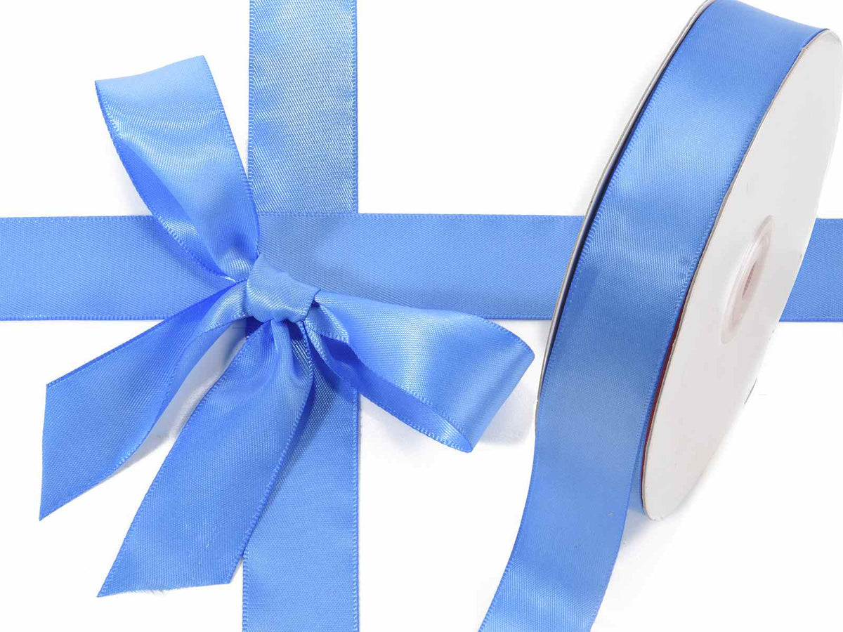 Nastro doppio raso color blu avio, mm 25 x 50 m