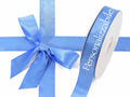 Nastro doppio raso mm 25 x 50 mt blu avio personalizzato, set da 500 pezzi, mm 25 H