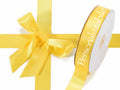 Nastro doppio raso giallo sole personalizzato, set da 500 pezzi, mm 25 H