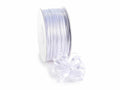 Nastro doppio raso bianco neve con tirante per fiocco facile, mm 3 x 100 m