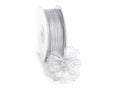 Nastro velo grigio argento con tirante per fiocco facile, mm 6 x 50 m