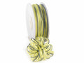 Nastro velo bicolore giallo acido e grigio fumo con tirante per fiocco facile, mm 6 x 50 m