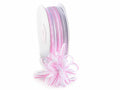 Nastro velo bicolore rosa antico e bianco neve con tirante per fiocco facile, mm 6 x 50 m