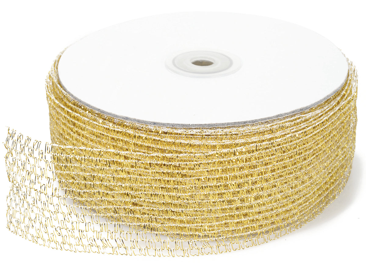 Scegli il nastro rete modellabile oro per decorare le tue vetrine nel periodo natalizio, per addobbare alberi di Natale, per creare pacchetti e originalissimi fiocchetti, mm 45…