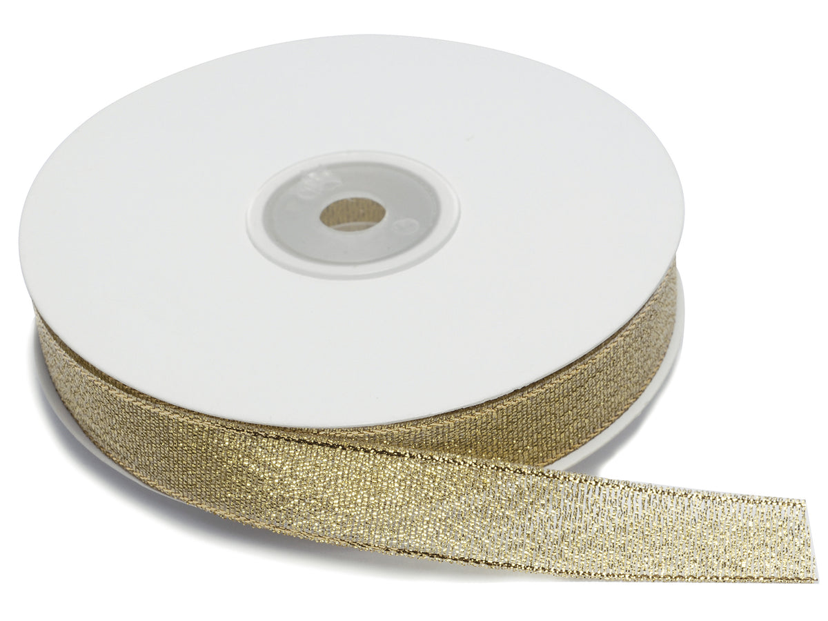 Nastri lamé oro, perfetti per incartare pacchetti natalizi, decorare alberi, mm 17 x 25 m
