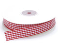 Nastro a quadretti rosso fragola bianchi, mm 15 x 25 m