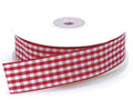 Nastro rosso a quadretti bianchi, mm 25 x 25 m