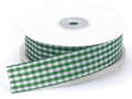Nastro verde smeraldo a quadretti bianchi, mm 25 x 25 m