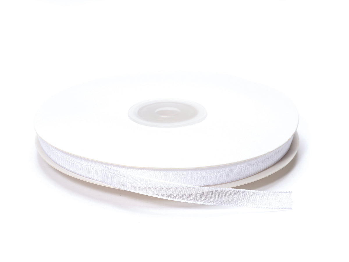 Nastro organza bianco neve, mm 7 x 50 m