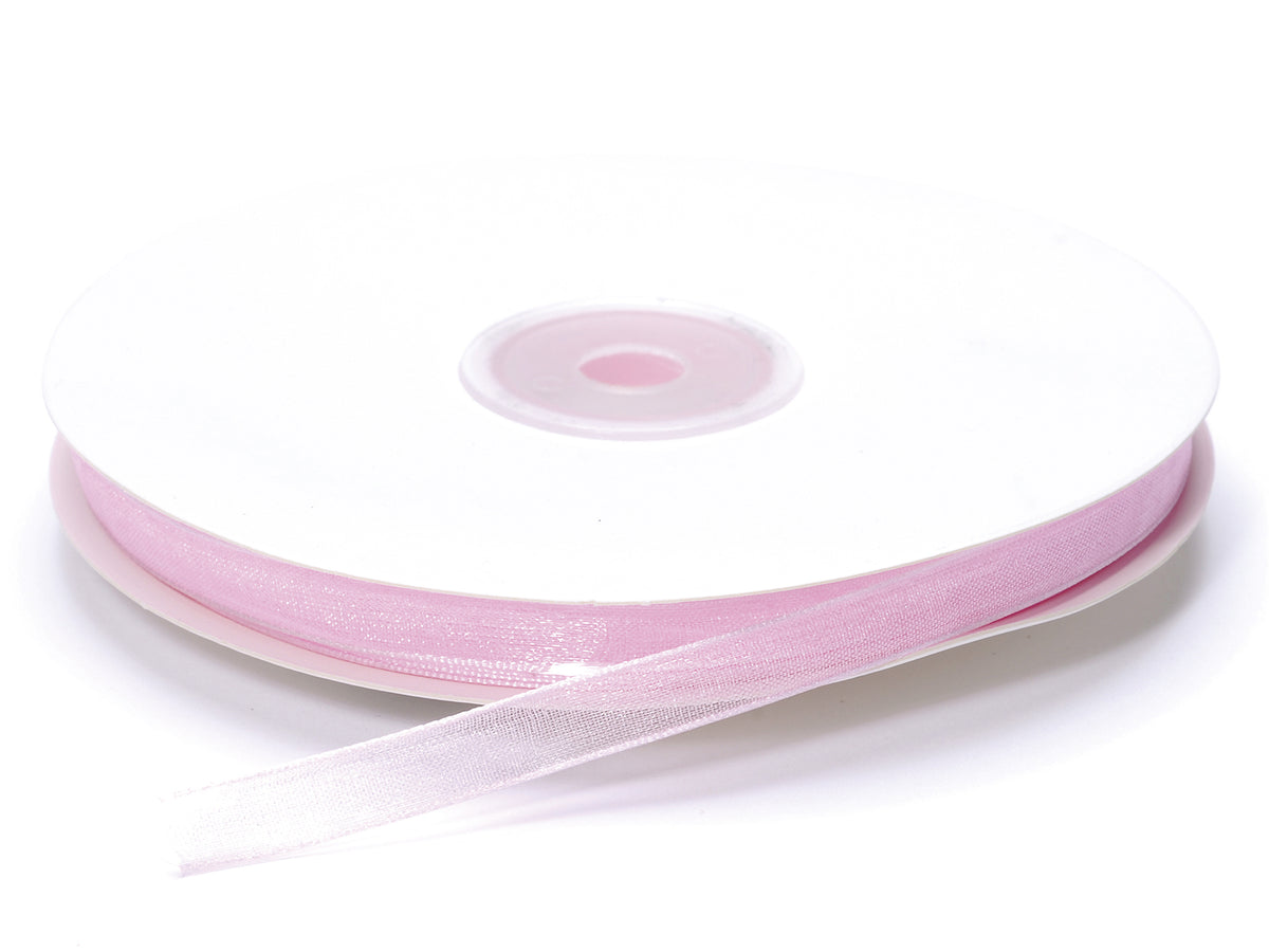 Nastro organza rosa confetto, mm 7 x 50 m