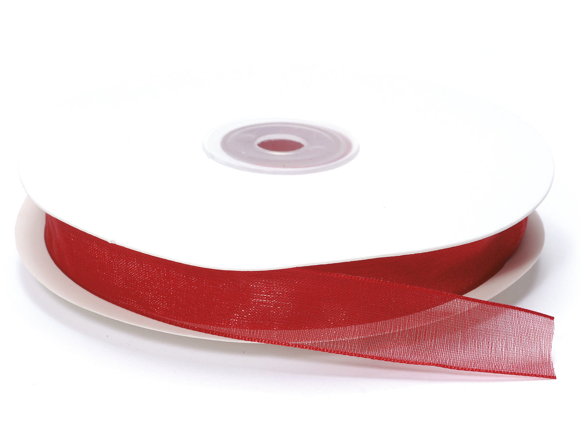 Nastro organza rosso fragola, mm 15 x 50 m