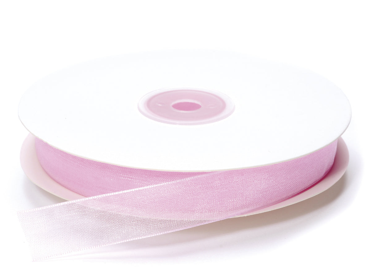 Nastro organza rosa confetto, mm 15 x 50 m