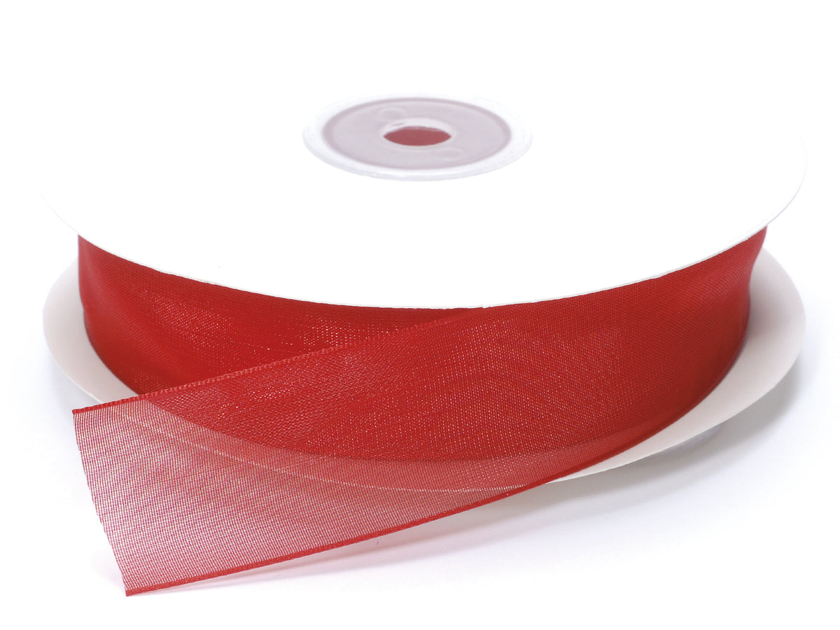 Nastro organza rosso fragola, mm 25 x 50 m