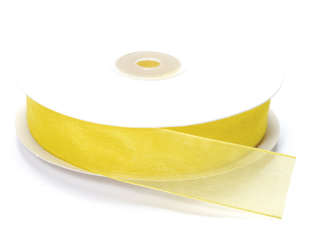 Nastro organza giallo limone, mm 25 x 50 m