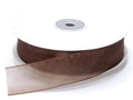 Nastro organza marrone cioccolato, mm 25 x 50 m